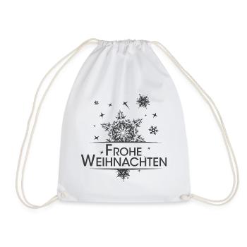 xmas Sterne frohe weihnachten Schnee Winter Grafik - Turnbeutel - Weiß - Vorne