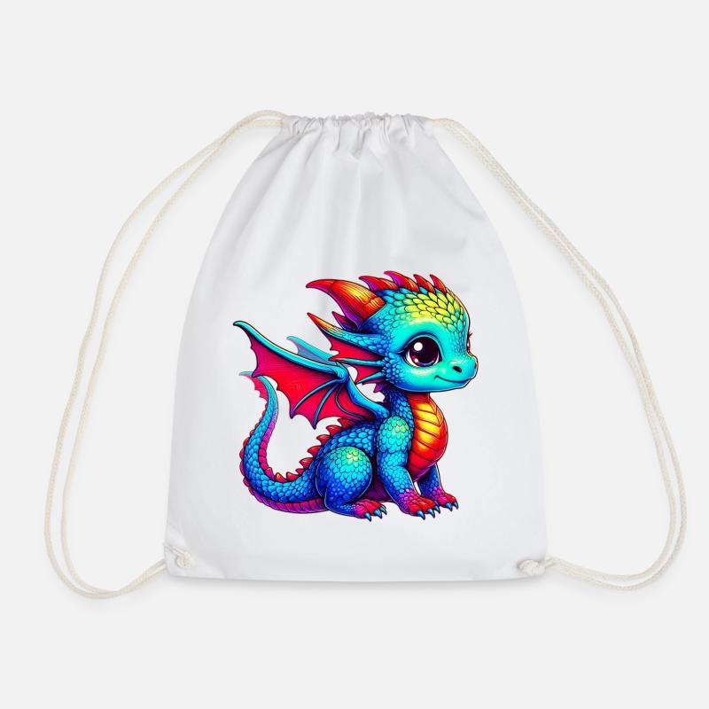 Drache - Turnbeutel - Weiß