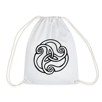 Fleur noire à trois pétales - Sac de sport léger - blanc - Devant
