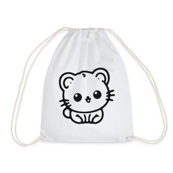 Kuschelpanda Kontur - Turnbeutel - Weiß - Vorne