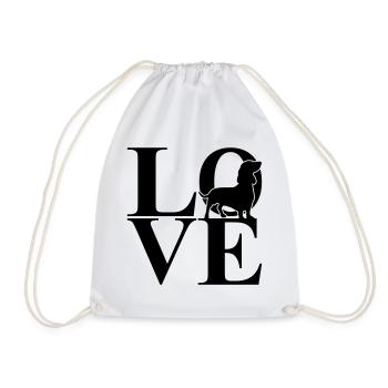 Dachshund Love Dog Motif - Drawstring Bag - white - Front