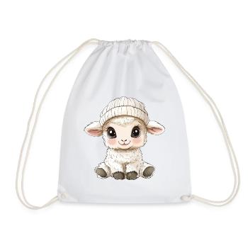 mouton mignon mignon bébé enfants animal agneau dessin animé - Sac de sport léger - blanc - Devant