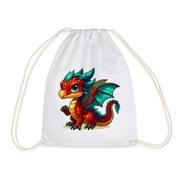 Dragon - Drawstring Bag - white - Front