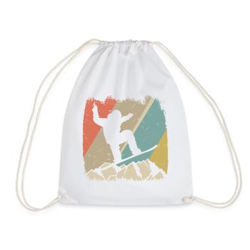 Alpiner Retro-Snowboarder - Turnbeutel - Weiß - Vorne