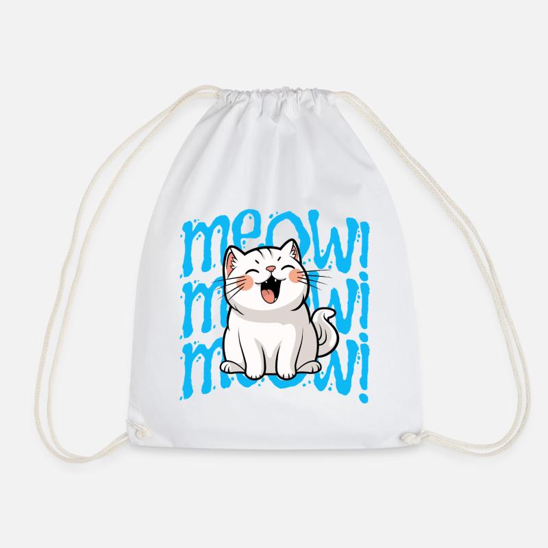 Cat lover - Drawstring Bag - white