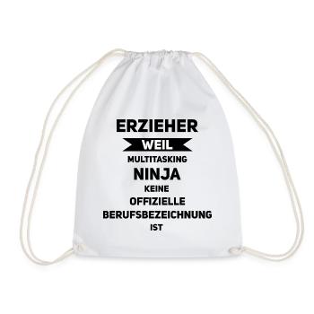 Erzieher – Multitasking Ninja im Einsatz - Turnbeutel - Weiß - Vorne