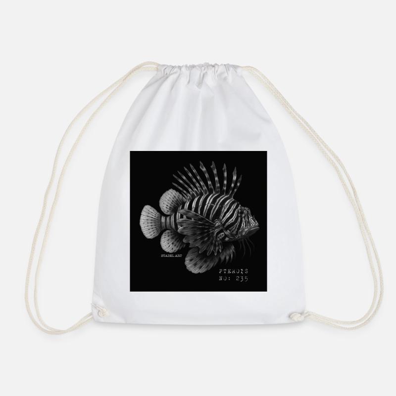 Lionfish - Pterois - Drawstring Bag - white