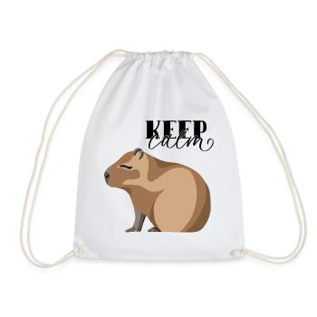 Keep Calm Capybara - Turnbeutel - Weiß - Vorne