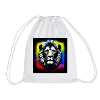 lion - Drawstring Bag - white - Front