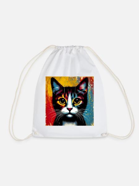Katze - Turnbeutel - Weiß