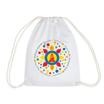 Bouddha Mandala Lotus Fleur Ornement - Sac de sport léger - blanc - Devant