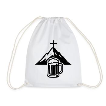 Mountain Summit Beer Enjoyment - Drawstring Bag - white - Front