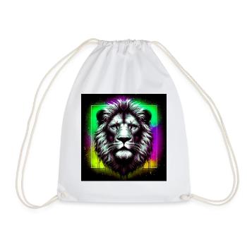 lion - Drawstring Bag - white - Front