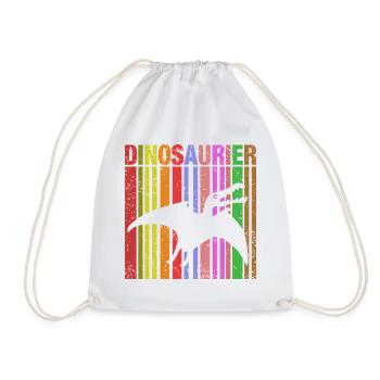 Colorful Dinosaur Lettering - Drawstring Bag - white - Front