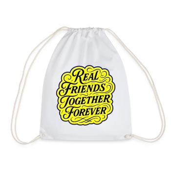 Real friends forever - Drawstring Bag - white - Front