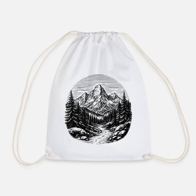 Path through the forest - Drawstring Bag - white
