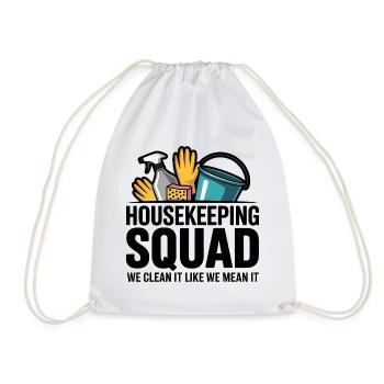 Funny Cleaning Design - Drawstring Bag - white - Front
