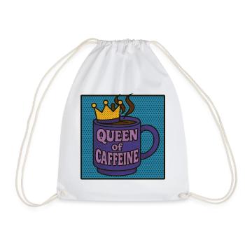 Queen of Caffeine - Drawstring Bag - white - Front