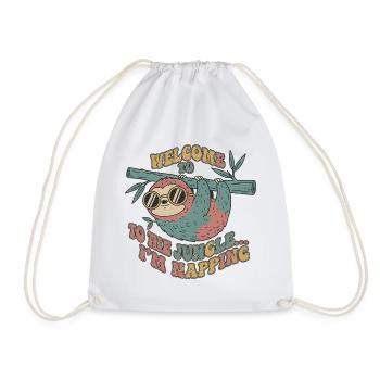 Jungle Sloth Nap - Drawstring Bag - white - Front