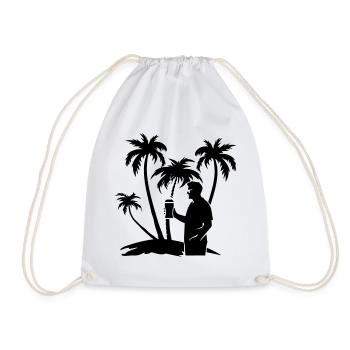 Silhouette de la visite des palmiers de vacances - Sac de sport léger - blanc - Devant