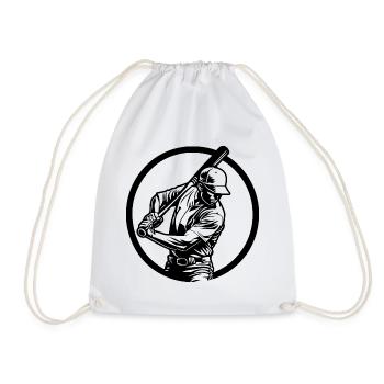 Silhouette de l’homme de baseball - Sac de sport léger - blanc - Devant