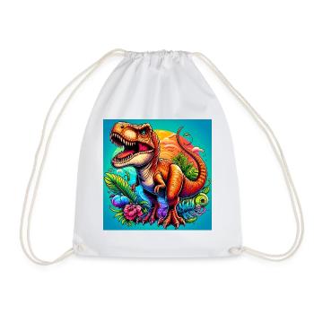 dinosaur - Drawstring Bag - white - Front