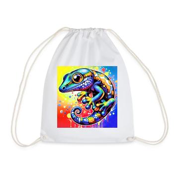 Gecko - Drawstring Bag - white - Front