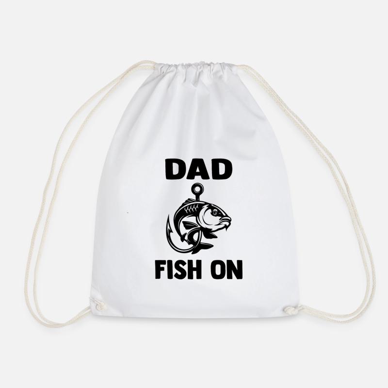 dad_fish_on - Turnbeutel - Weiß