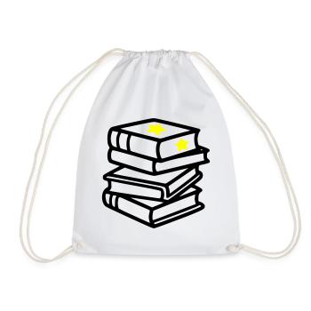 Bücherstapel Stern Fantasy Lesen Buchclub - Turnbeutel - Weiß - Vorne