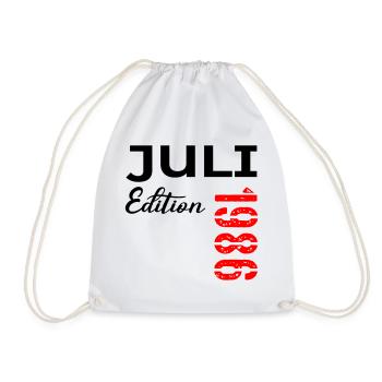 40th birthday July 1986 - Drawstring Bag - white - Front