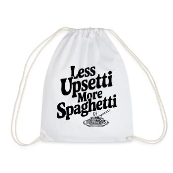 Less Upsetti More Spaghetti - Drawstring Bag - white - Front