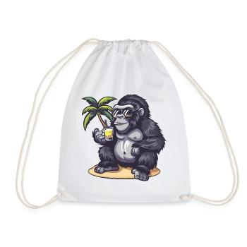 Palmier d’été gorille - Sac de sport léger - blanc - Devant