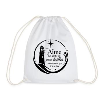 aime les gens qui pour briller n'éteignent pas l - Sac de sport léger - blanc - Devant