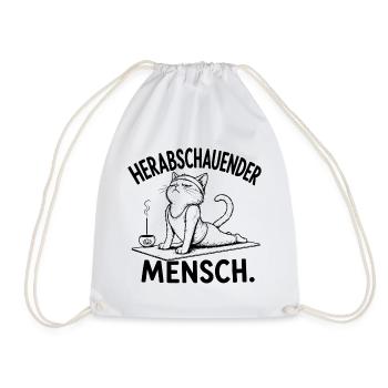Herabschauender Mensch – Yoga Katze - Turnbeutel - Weiß - Vorne