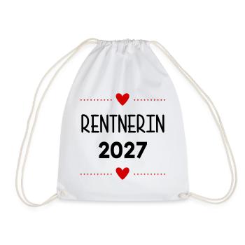 Rente, Rentnerin 2027 Herz - Turnbeutel - Weiß - Vorne