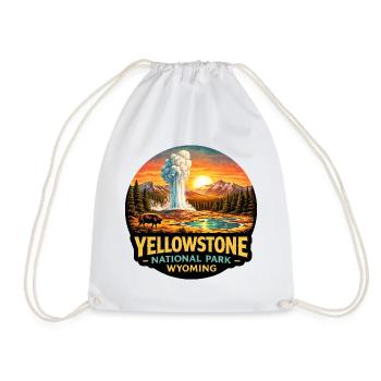 Yellowstone National Park Adventure Nature - Drawstring Bag - white - Front