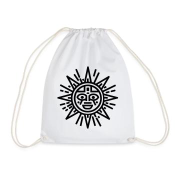 Aztec sun - Drawstring Bag - white - Front