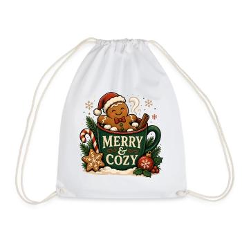 Christmas Merry & cozy - Turnbeutel - Weiß - Vorne