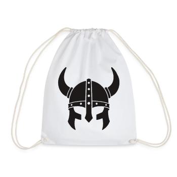 Horned Viking Helmet Silhouette - Turnbeutel - Weiß - Vorne