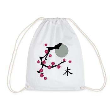 The Cherry blossom - Drawstring Bag - white - Front