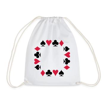 Poker (V) - Drawstring Bag - white - Front