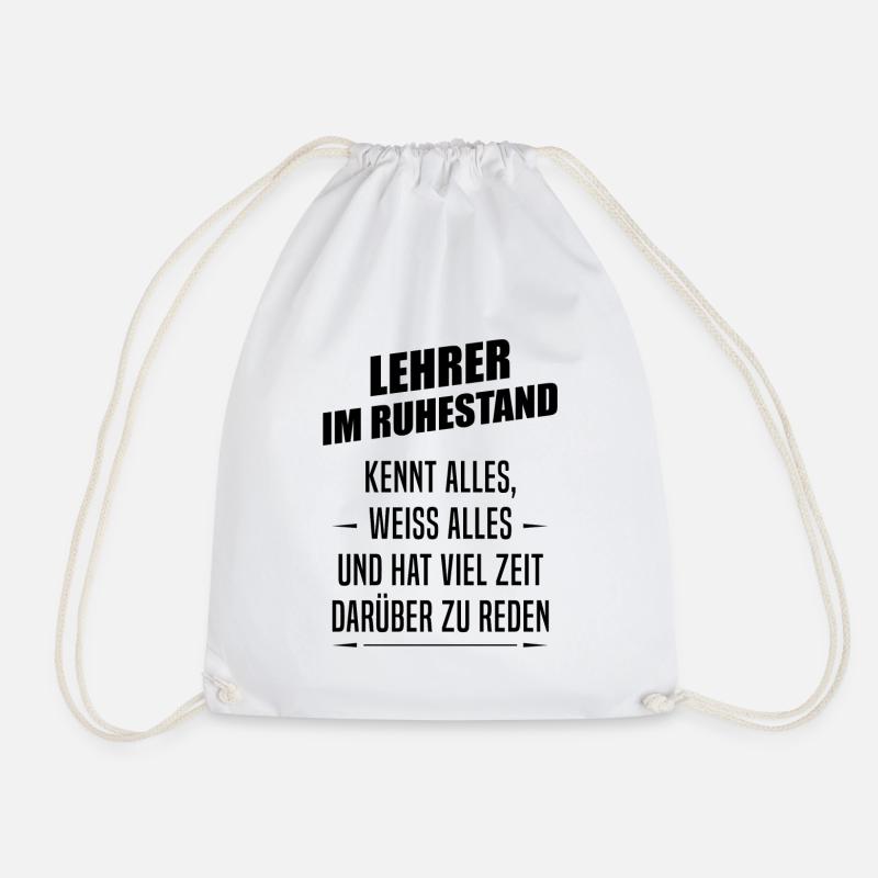 Lehrer im Ruhestand schwarz - Turnbeutel - Weiß