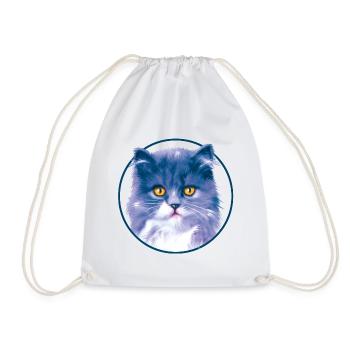 Azure Katzenporträt im Kreis - Turnbeutel - Weiß - Vorne