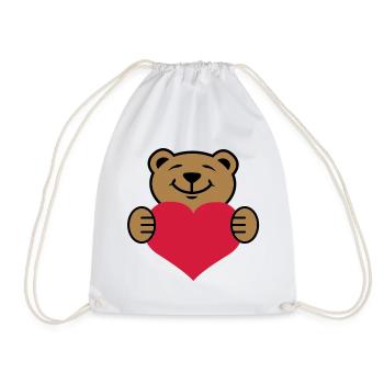 Herz | Bärchen | Heart | Bear - Sac de sport léger - blanc - Devant