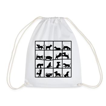 Dog Cube Beagle - Drawstring Bag - white - Front