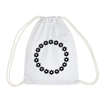 Circle of flowers - Drawstring Bag - white - Front