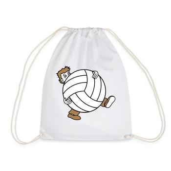 riesig volleyball sport verein kugel ball tragen s - Turnbeutel - Weiß - Vorne