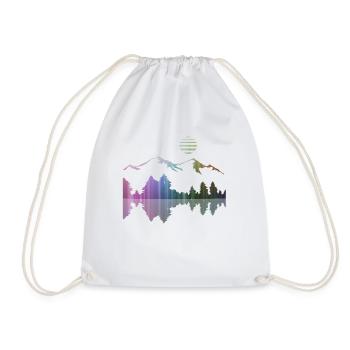 Paysage, art, montagnes, forêt, street art, désert - Sac de sport léger - blanc - Devant