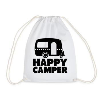 happy camper - Drawstring Bag - white - Front