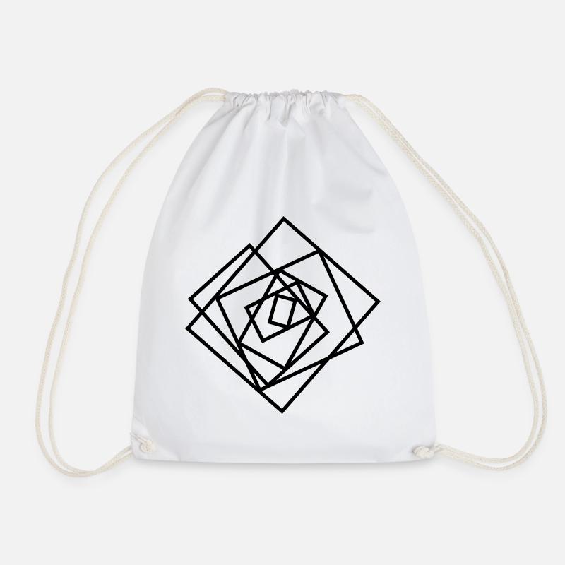 Abstract Rectangles / Abstract Art - Drawstring Bag - white